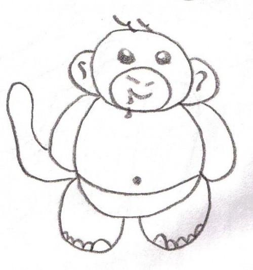 Come disegnare una bambino scimmia foto