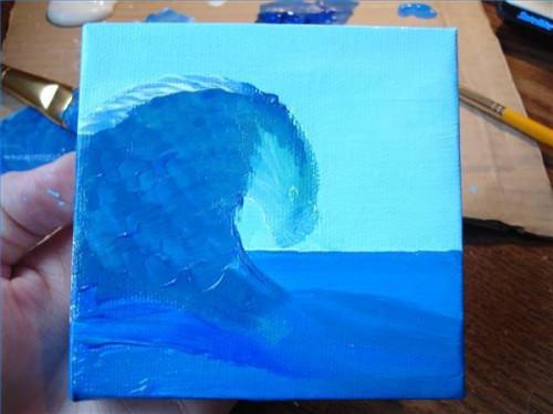 Come dipingere le onde dell'oceano