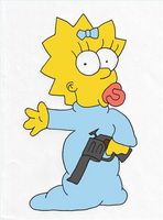 Come disegnare Maggie Simpson con una pistola