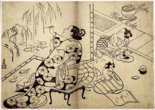 Famoso antico xilografie giapponesi in nero & bianco